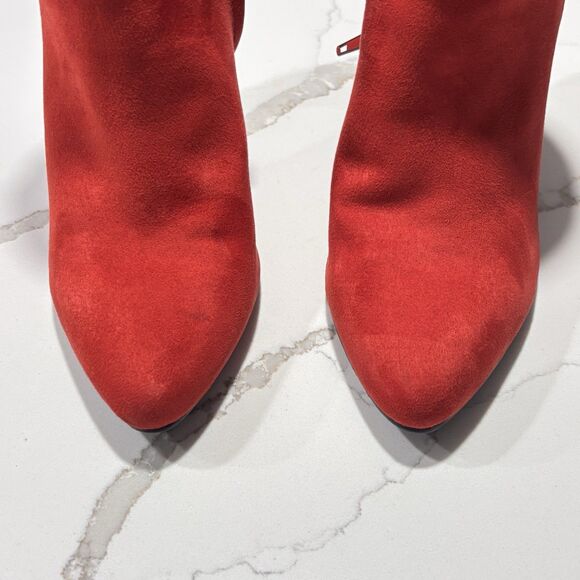 Madden Girl Women’s Sally Red Suede PU Stiletto Booties Ankle Boots Size 7.5 - Picture 8 of 12
